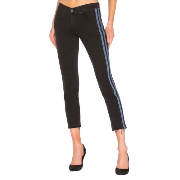 Rag & Bone Stone Black Ankle Dren Slim Boyfriend Jeans Frayed Hem Size 28 - Picture 3 of 12